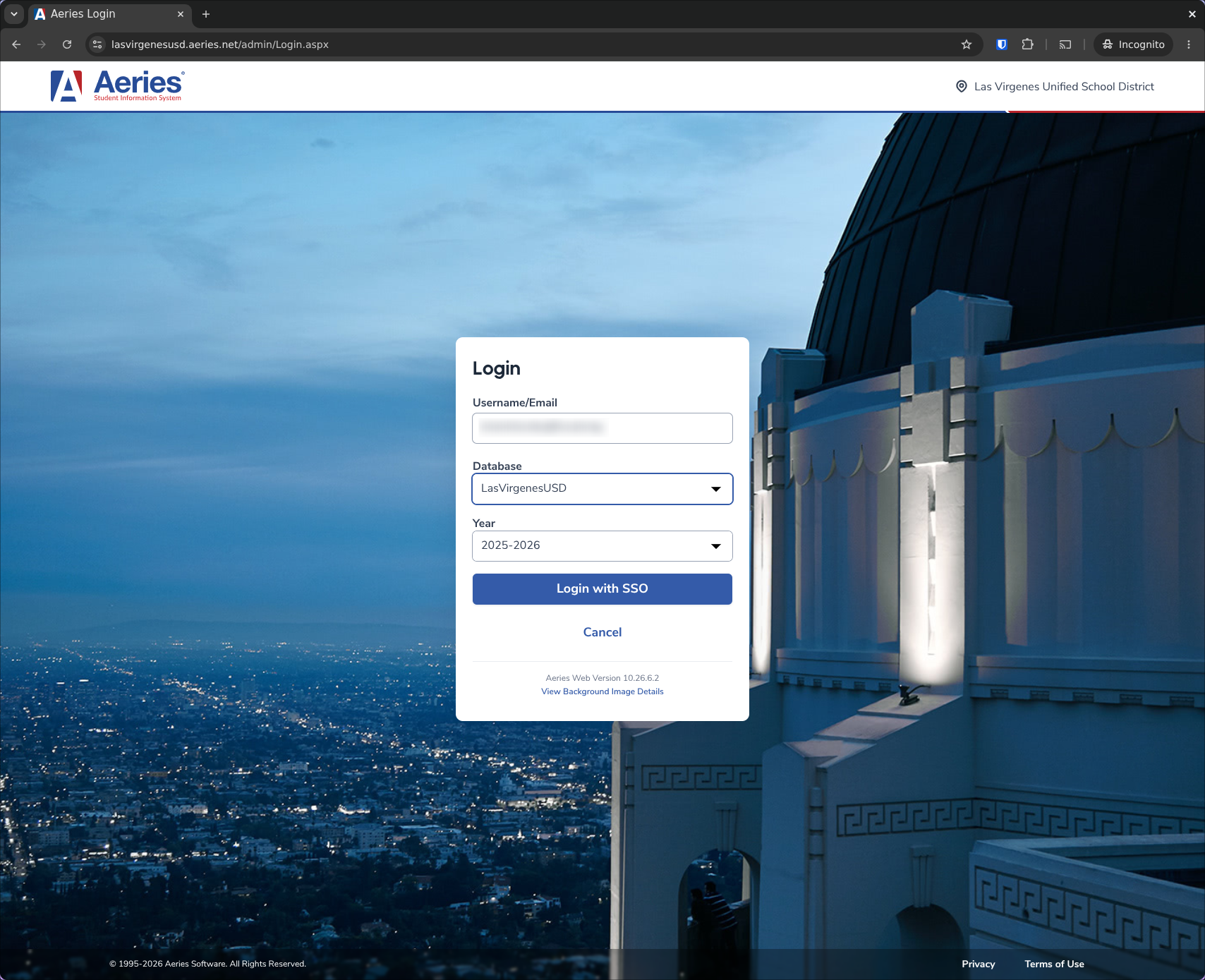 aeries email login with sso