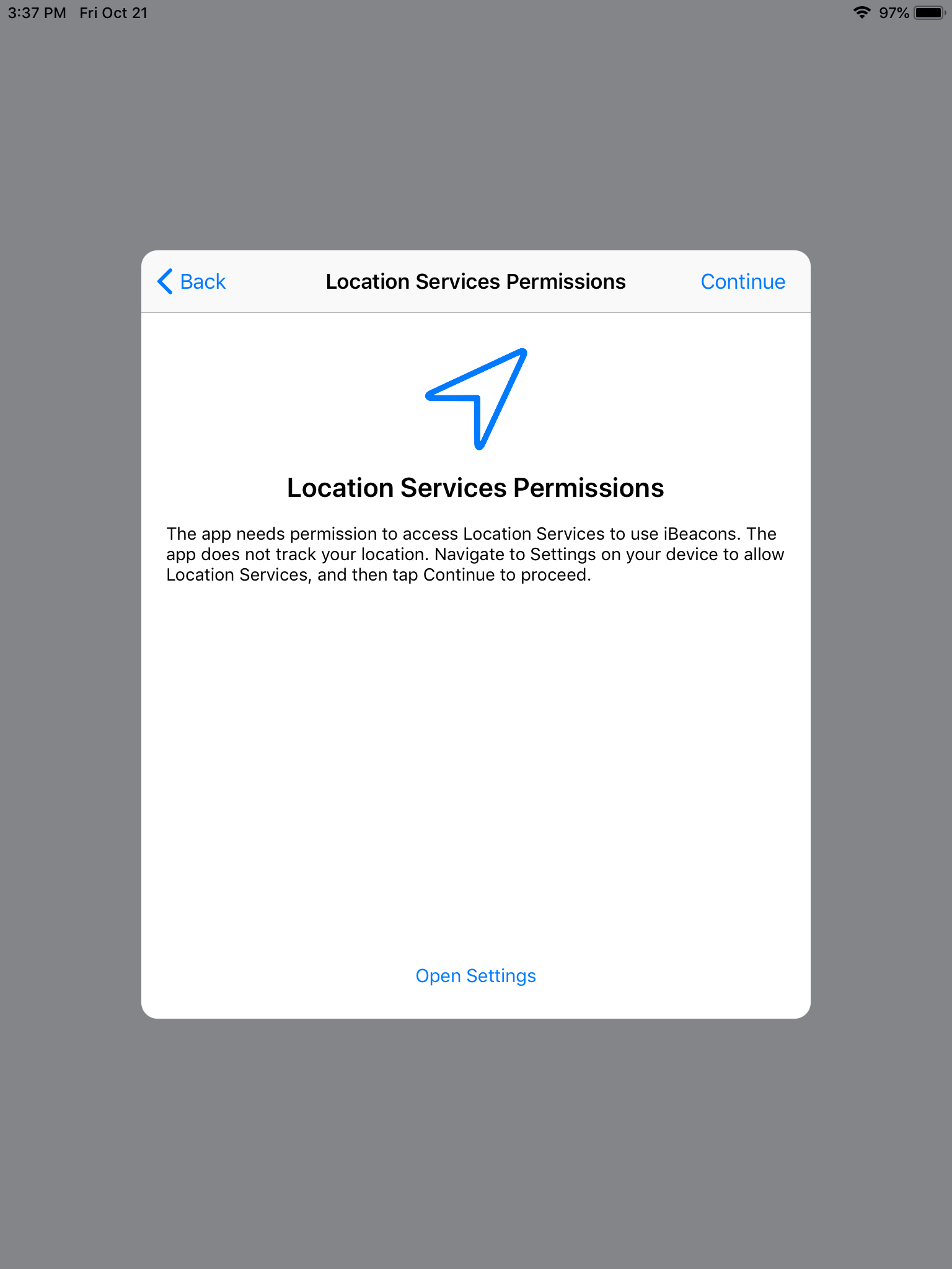 location permissions prompt