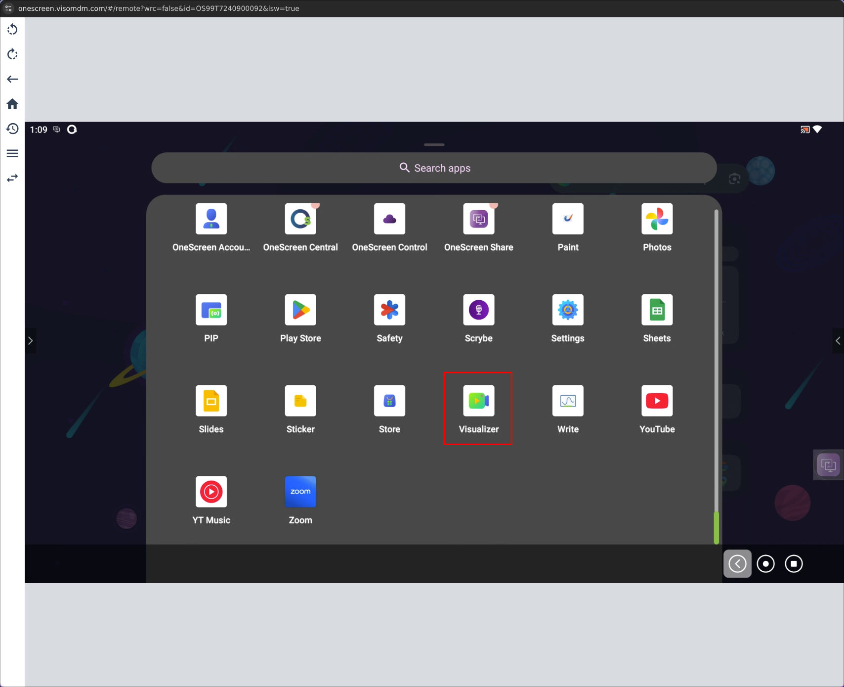 onescreen visualizer app