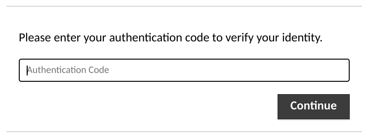 enter two-factor authentication code